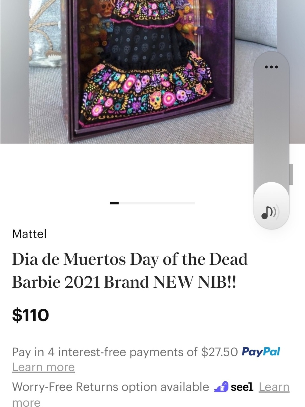 Barbie Día de Muertos Doll - Black, Pink & Purple Gown - Picture 3 of 11
